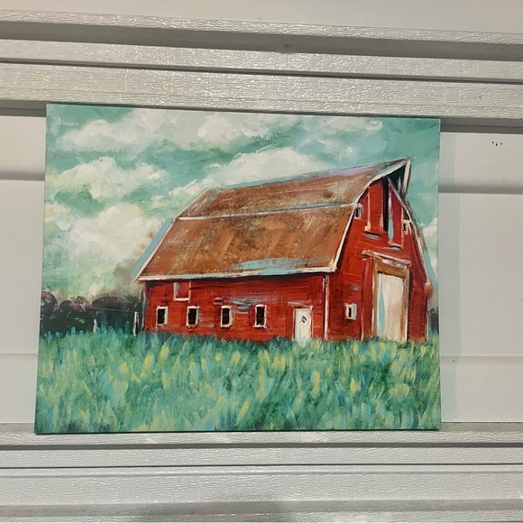 Red barn print on canvas - Picture 2 of 2